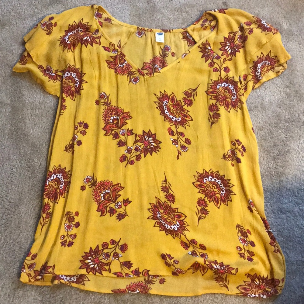 Yellow floral shirt